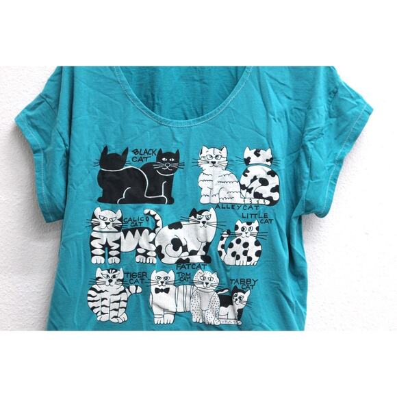 Vintage Kitty Cat Crop Top T Shirt XL - Picture 2 of 7